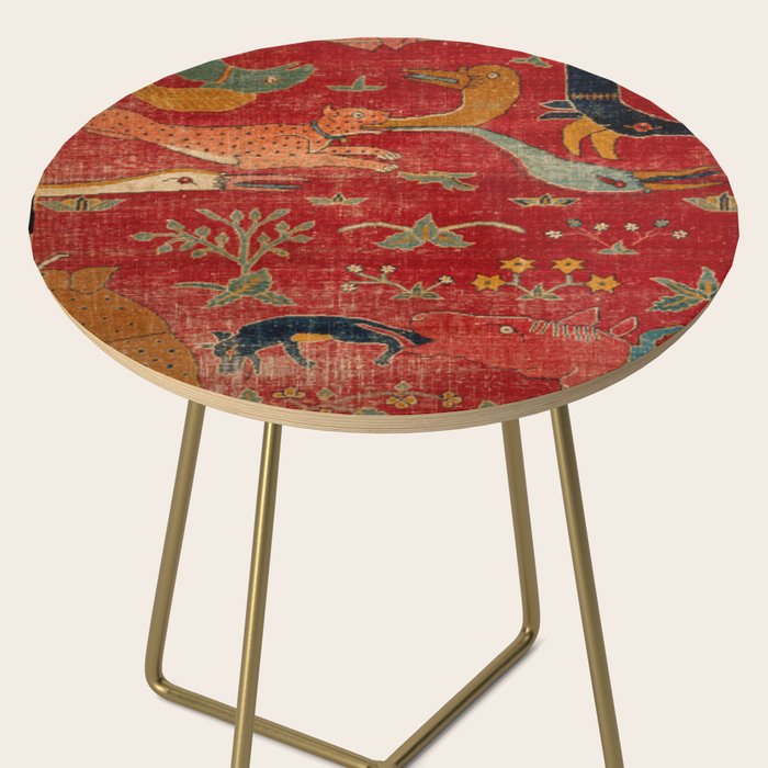 Animal Grotesques Mughal Carpet Fragment Digital Painting Side Table Gallery Image 2