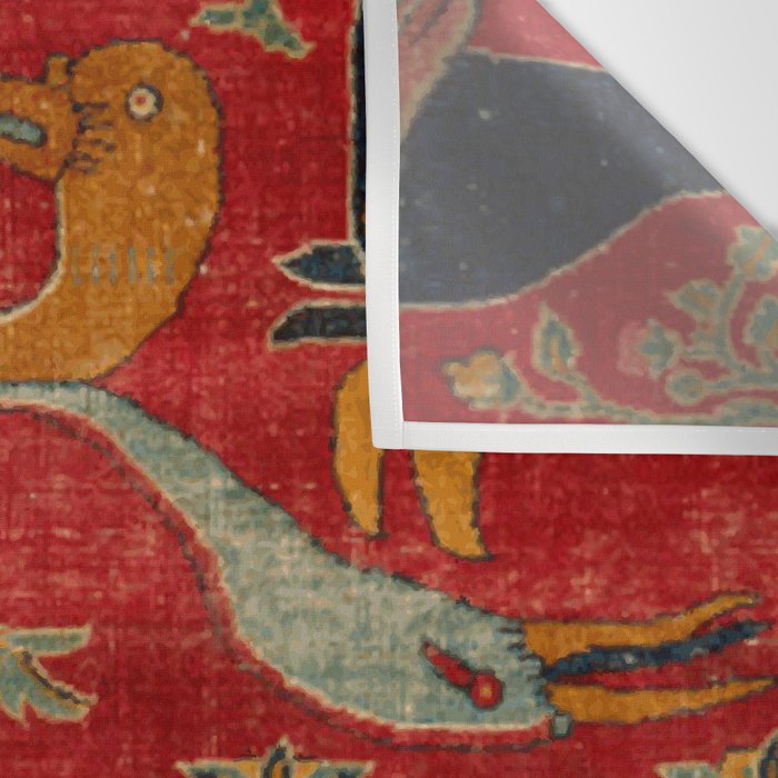 Animal Grotesques Mughal Carpet Fragment Digital Painting Wall Tapestry Gallery Image 3