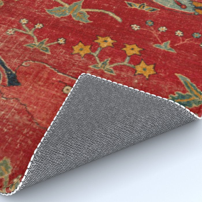 Animal Grotesques Mughal Carpet Fragment Digital Painting Rug Gallery Image 4