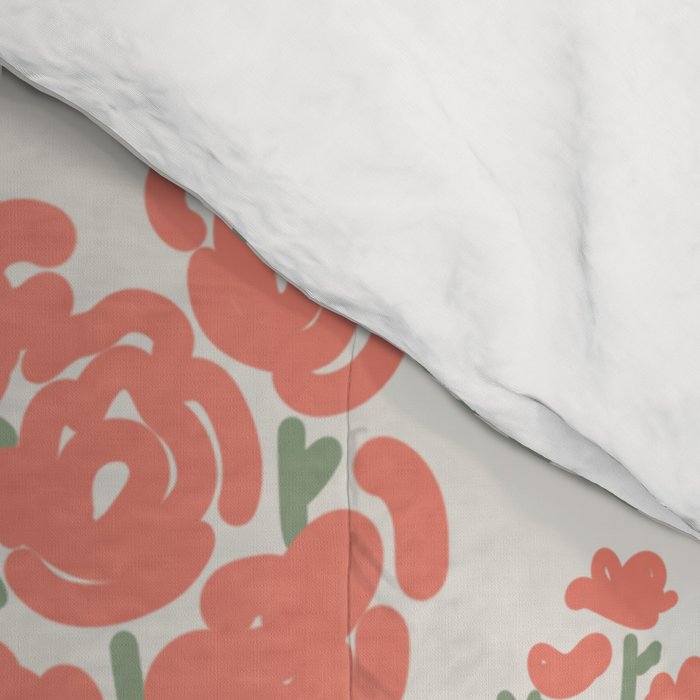 Preppy Grandmillennial Cute Red Flowers Comforter Gallery Image 4