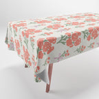 Preppy Grandmillennial Cute Red Flowers Tablecloth Gallery Image 1