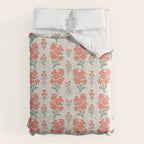 Preppy Grandmillennial Cute Red Flowers Comforter Gallery Image 6