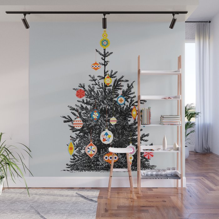 Decorated christmas tree Wall Mural Gallery Image 1