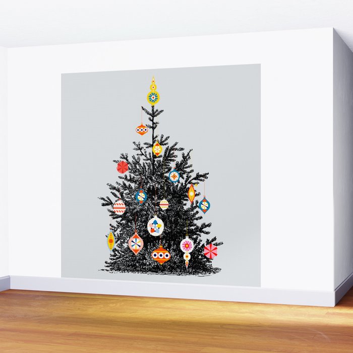 Decorated christmas tree Wall Mural Gallery Image 2