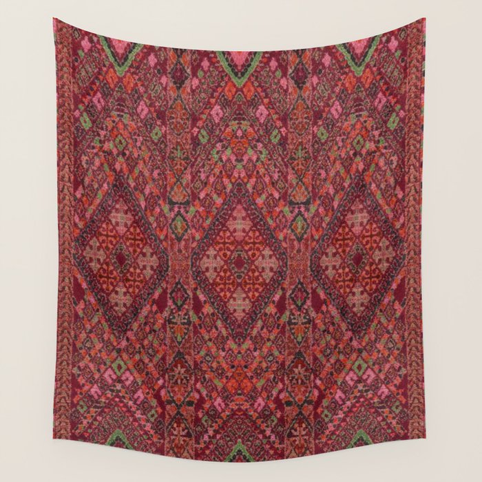 Vibrant Moroccan Kilim Pattern Wall Tapestry Gallery Image 4