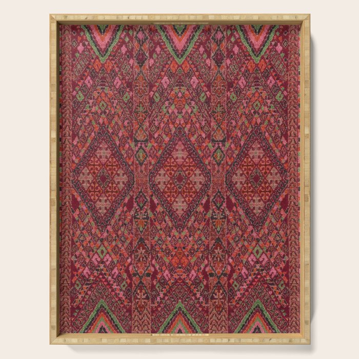 Vibrant Moroccan Kilim Pattern Serving Tray Gallery Image 1