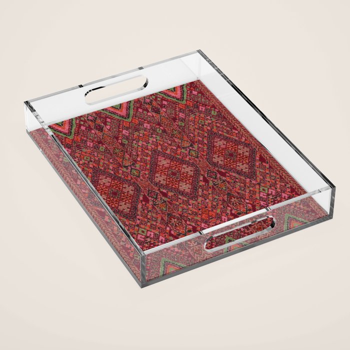 Vibrant Moroccan Kilim Pattern Acrylic Tray Gallery Image 1
