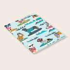 Surfing Dogs - cute summer tropical dogs surfing Notebook Gallery Image 2