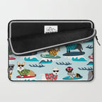 Surfing Dogs - cute summer tropical dogs surfing Laptop Sleeve Gallery Image 2