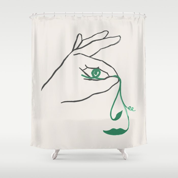 Lady green Shower Curtain Gallery Image 1