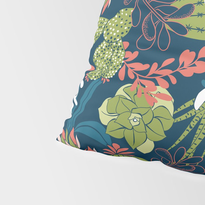 Succulent Garden Navy Pillow Sham Gallery Image 4