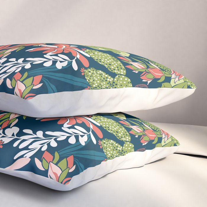 Succulent Garden Navy Pillow Sham Gallery Image 3