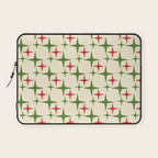 Atomic Christmas Mid Century Modern Stars Retro Xmas Red Green and Cream Pattern Laptop Sleeve Gallery Image 1