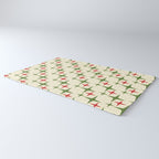 Atomic Christmas Mid Century Modern Stars Retro Xmas Red Green and Cream Pattern Rug Gallery Image 3