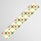 Atomic Christmas Mid Century Modern Stars Retro Xmas Red Green and Cream Pattern Table Runner Gallery Image 3