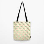 Atomic Christmas Mid Century Modern Stars Retro Xmas Red Green and Cream Pattern Tote Bag Gallery Image 2