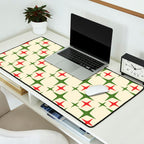 Atomic Christmas Mid Century Modern Stars Retro Xmas Red Green and Cream Pattern Desk Mat Gallery Image 2