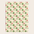 Atomic Christmas Mid Century Modern Stars Retro Xmas Red Green and Cream Pattern Poster Gallery Image 4