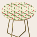 Atomic Christmas Mid Century Modern Stars Retro Xmas Red Green and Cream Pattern Side Table Gallery Image 2
