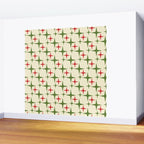 Atomic Christmas Mid Century Modern Stars Retro Xmas Red Green and Cream Pattern Wall Mural Gallery Image 2