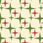 Atomic Christmas Mid Century Modern Stars Retro Xmas Red Green and Cream Pattern Coffee Mug Gallery Image 2