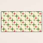 Atomic Christmas Mid Century Modern Stars Retro Xmas Red Green and Cream Pattern Desk Mat Gallery Image 3