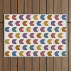 Spring Tulips VIII Multicolor Mid Century Flowers Outdoor Rug Gallery Image 1