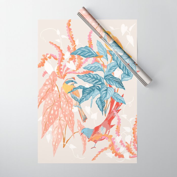 Birds and Plants Wrapping Paper Gallery Image 1