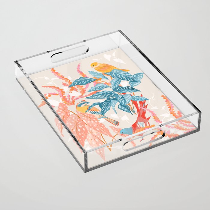 Birds and Plants Acrylic Tray Gallery Image 1
