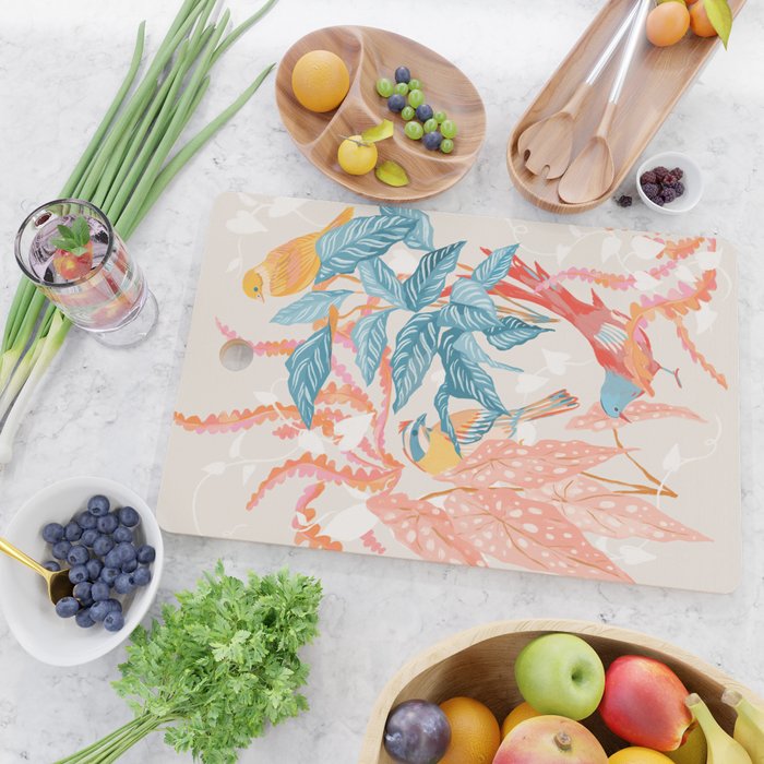 Birds and Plants Cutting Board Gallery Image 2