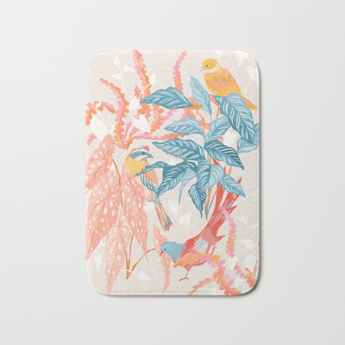 Birds and Plants Bath Mat Gallery Image 1