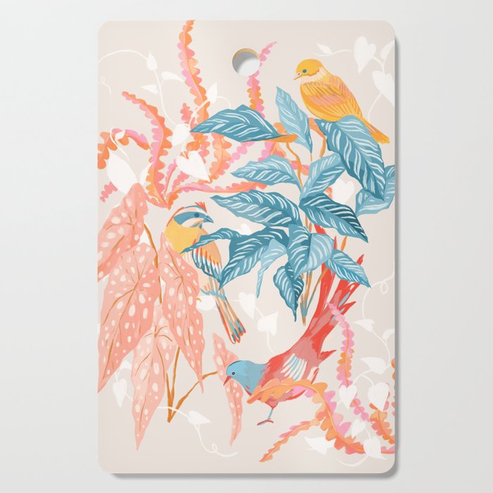 Birds and Plants Cutting Board Gallery Image 1