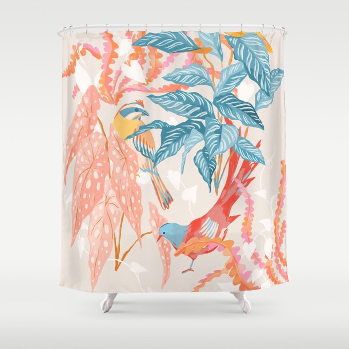 Birds and Plants Shower Curtain Gallery Image 1