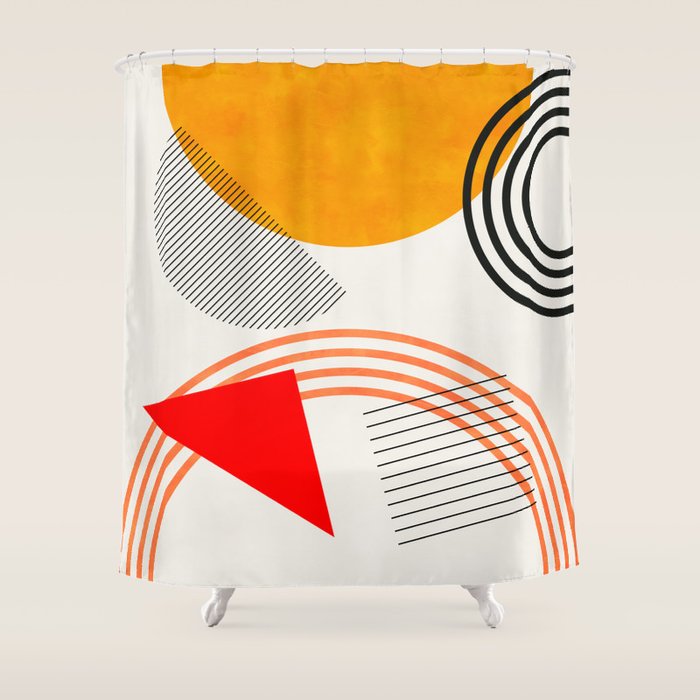 mid century geometry 2021 9 Shower Curtain Gallery Image 1