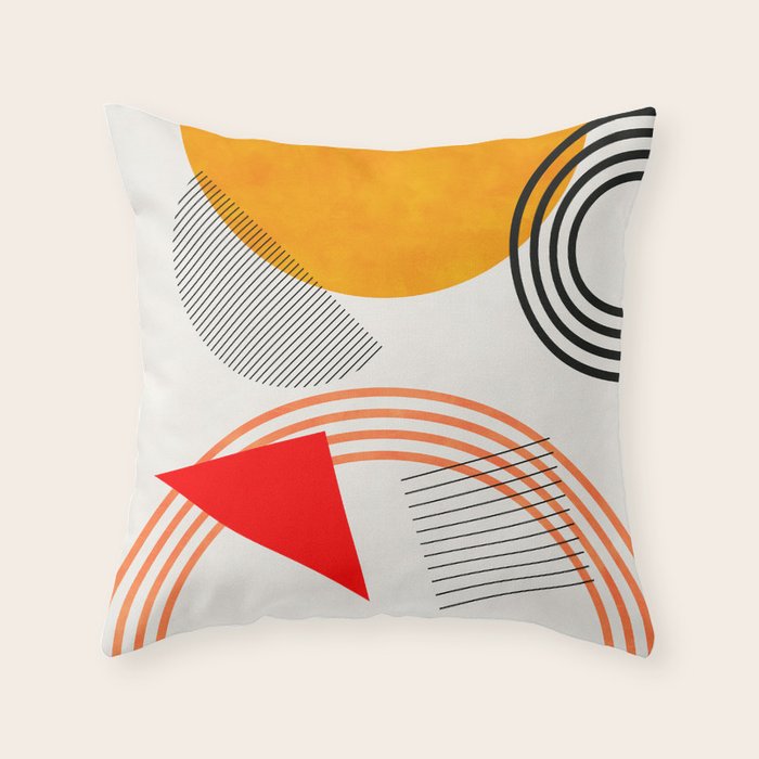 mid century geometry 2021 9 Throw Pillow Gallery Image 1