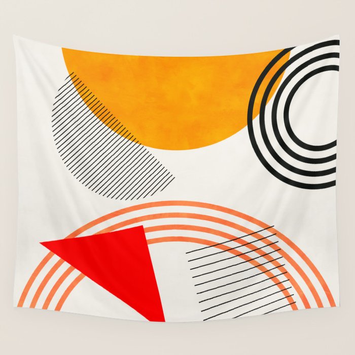 mid century geometry 2021 9 Wall Tapestry Gallery Image 1