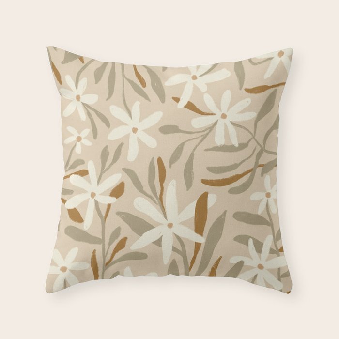 Pastel Wildflowers Throw Pillow Gallery Image 6