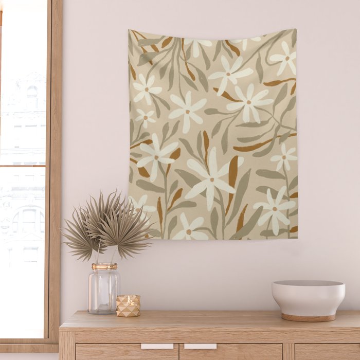 Pastel Wildflowers Wall Tapestry Gallery Image 2