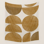 Mid Century Modern Mustard Graphic Wall Tapestry Gallery Image 4