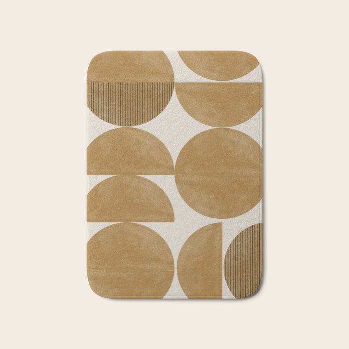 Mid Century Modern Mustard Graphic Bath Mat Gallery Image 1