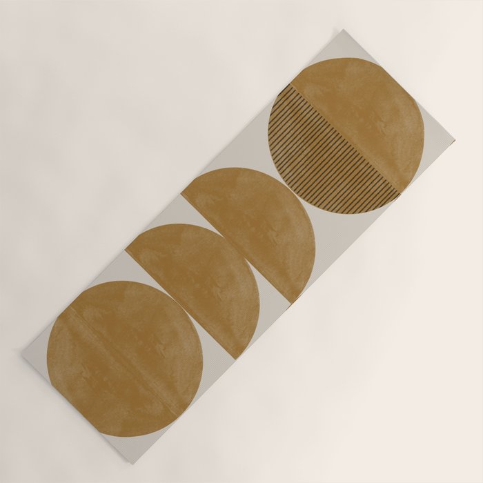 Mid Century Modern Mustard Graphic Yoga Mat Gallery Image 1
