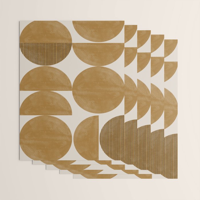 Mid Century Modern Mustard Graphic Wrapping Paper Gallery Image 3