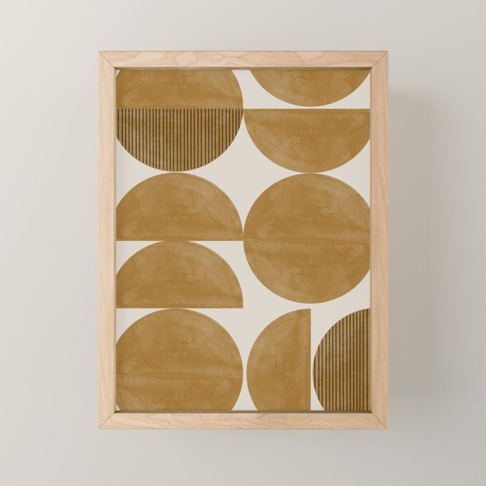 Mid Century Modern Mustard Graphic Mini Art Print Gallery Image 1
