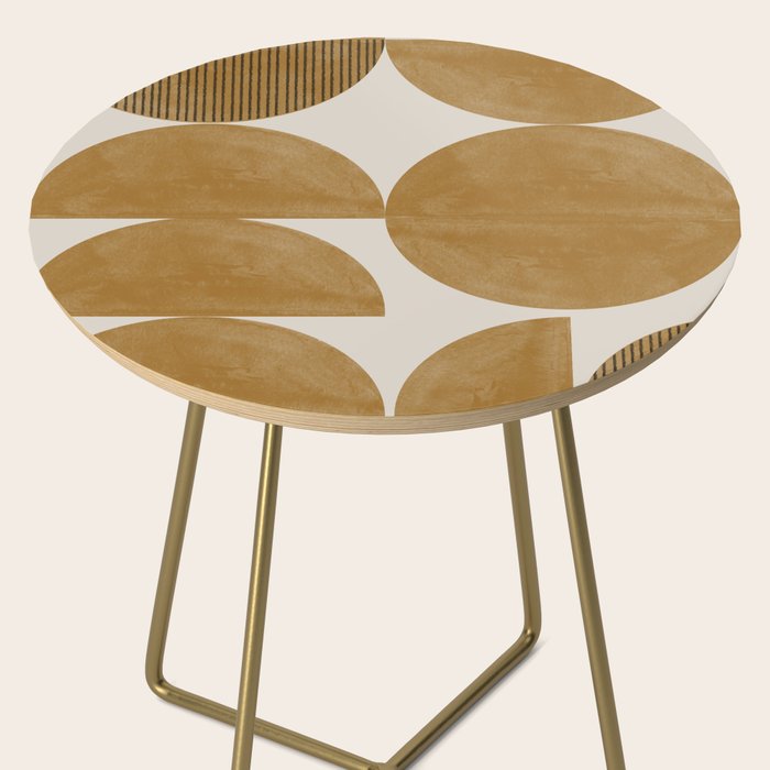 Mid Century Modern Mustard Graphic Side Table Gallery Image 2