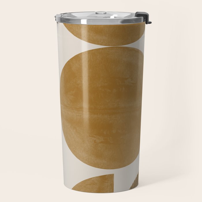 Mid Century Modern Mustard Graphic Travel Mug Gallery Image 2