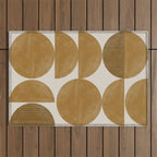 Mid Century Modern Mustard Graphic Outdoor Rug Gallery Image 1