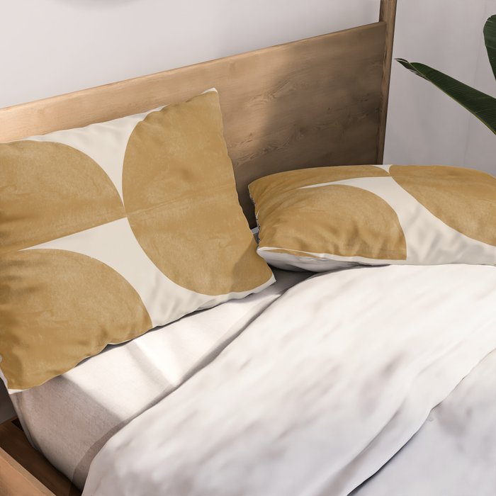Mid Century Modern Mustard Graphic Pillow Sham Gallery Image 2