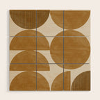 Mid Century Modern Mustard Graphic Wood Wall Art Gallery Image 1