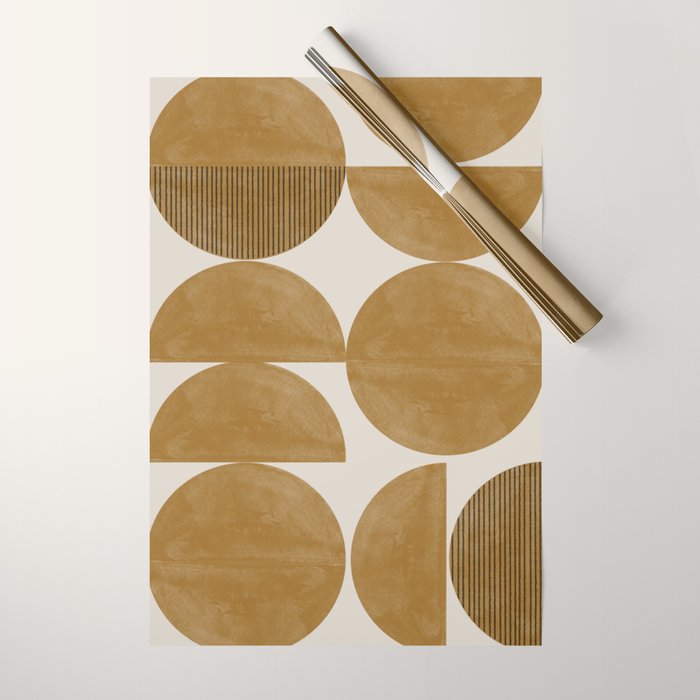 Mid Century Modern Mustard Graphic Wrapping Paper Gallery Image 1
