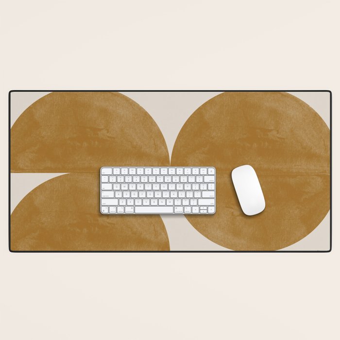 Mid Century Modern Mustard Graphic Desk Mat Gallery Image 1